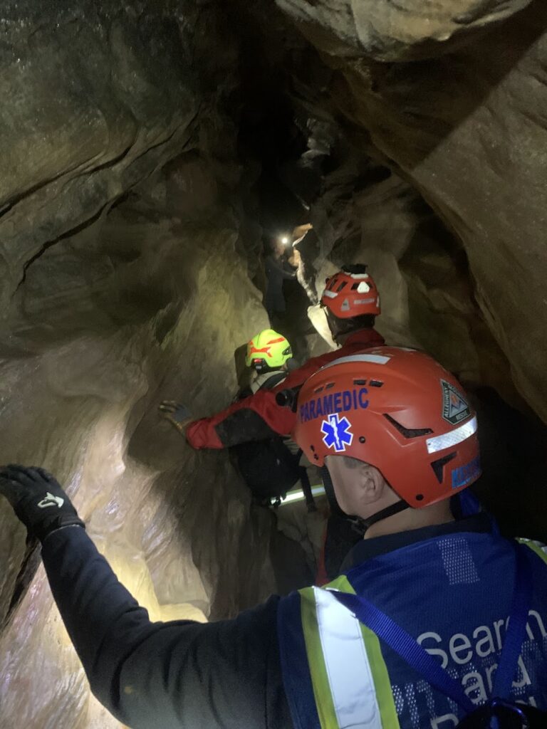 AMRG members in a cave.